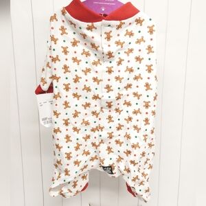 PetRageous Designs Pet Pajamas with Gingerbread Print Sz M